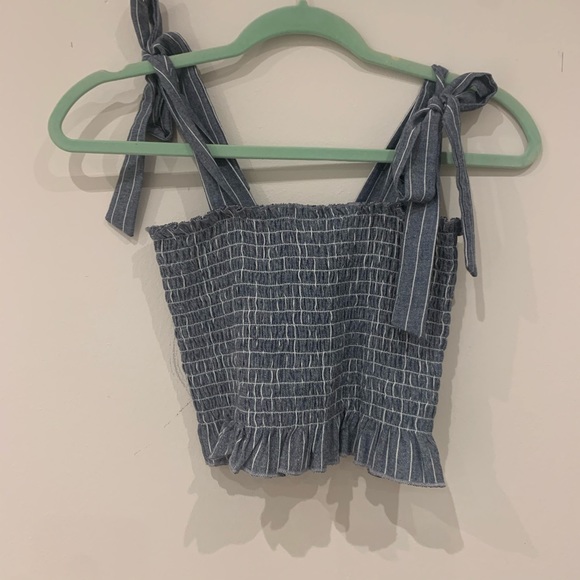 LA Hearts Womens Tie Strap Smocked Top - Picture 2 of 4